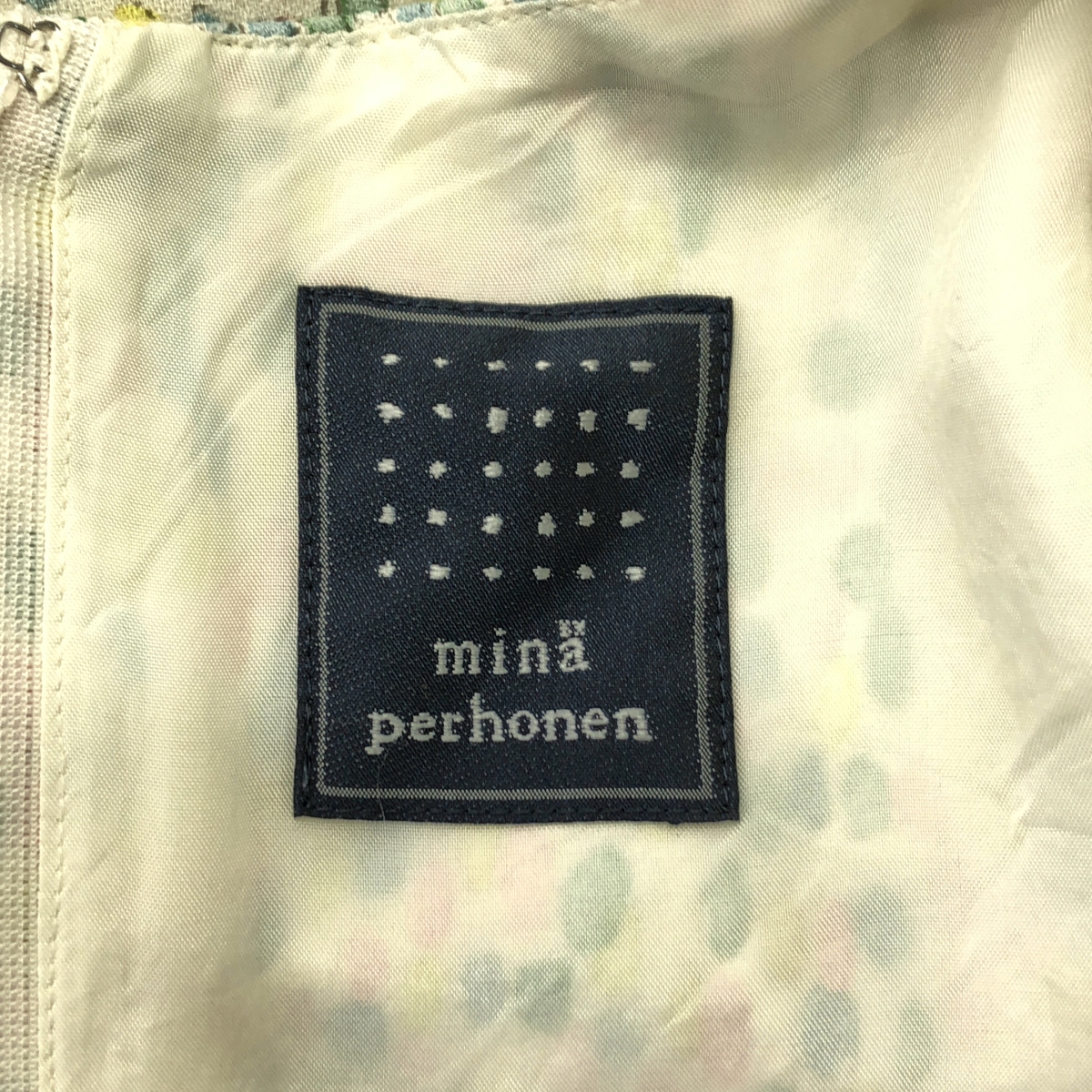 mina perhonen / ミナペルホネン jelly beans 総柄プリント ノースリーブワンピース