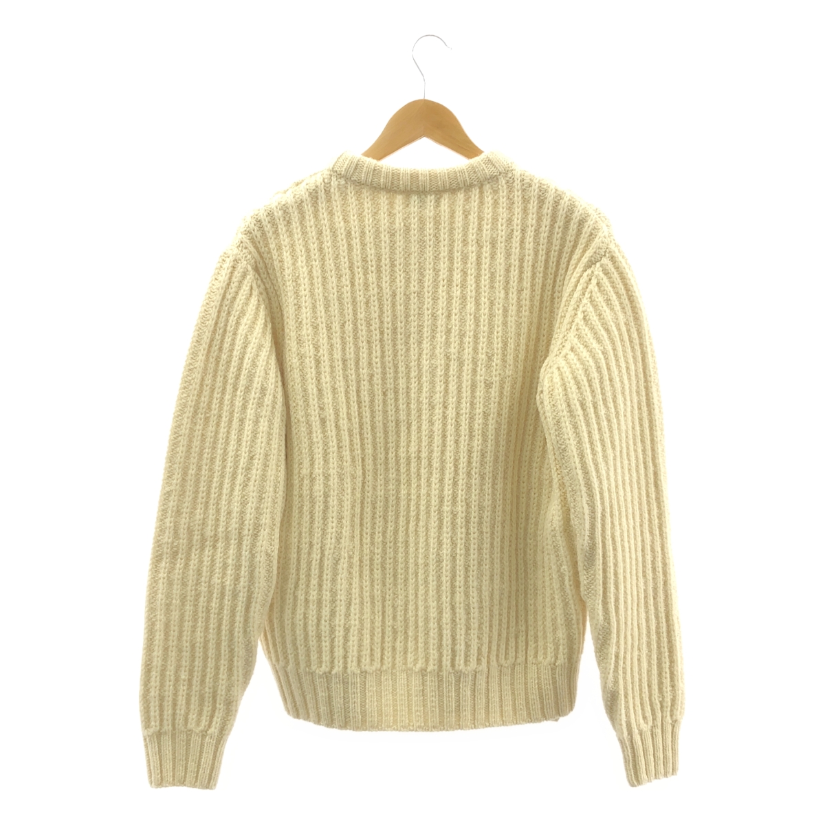 DRIES VAN NOTEN / ドリスヴァンノッテン 箔プリントウール アラン クルーネックニット