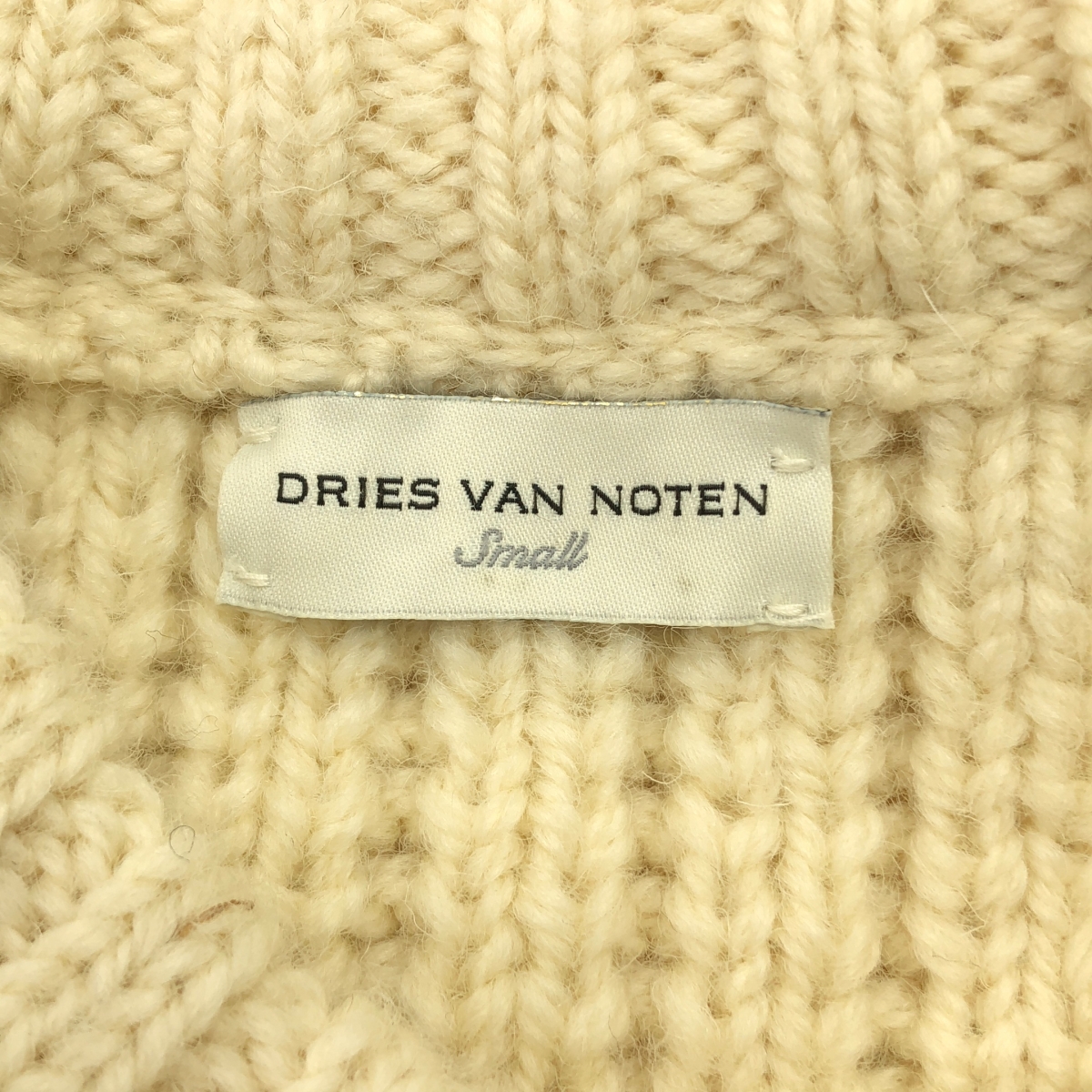 DRIES VAN NOTEN / ドリスヴァンノッテン 箔プリントウール アラン クルーネックニット