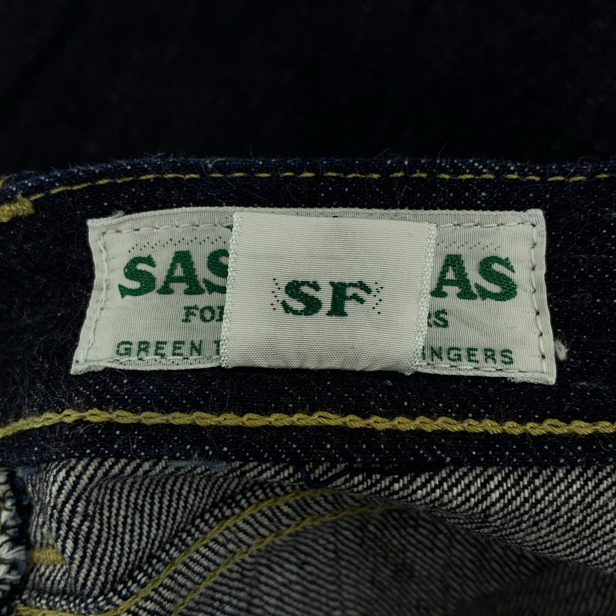 SASSAFRAS / ササフラス Fall Leaf R Pants フォールリーフ アール セルビッチ デニムパンツ