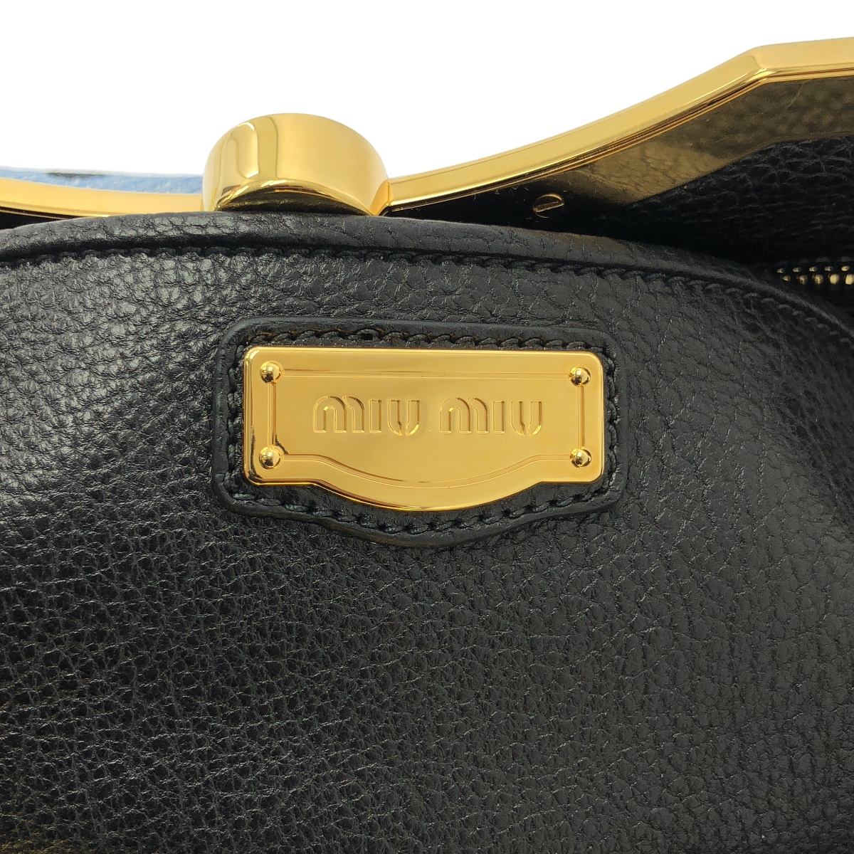 miu miu / ミュウミュウ JACQUARD ＋ BISONT ドット 2way クラッチ ショルダーバッグ