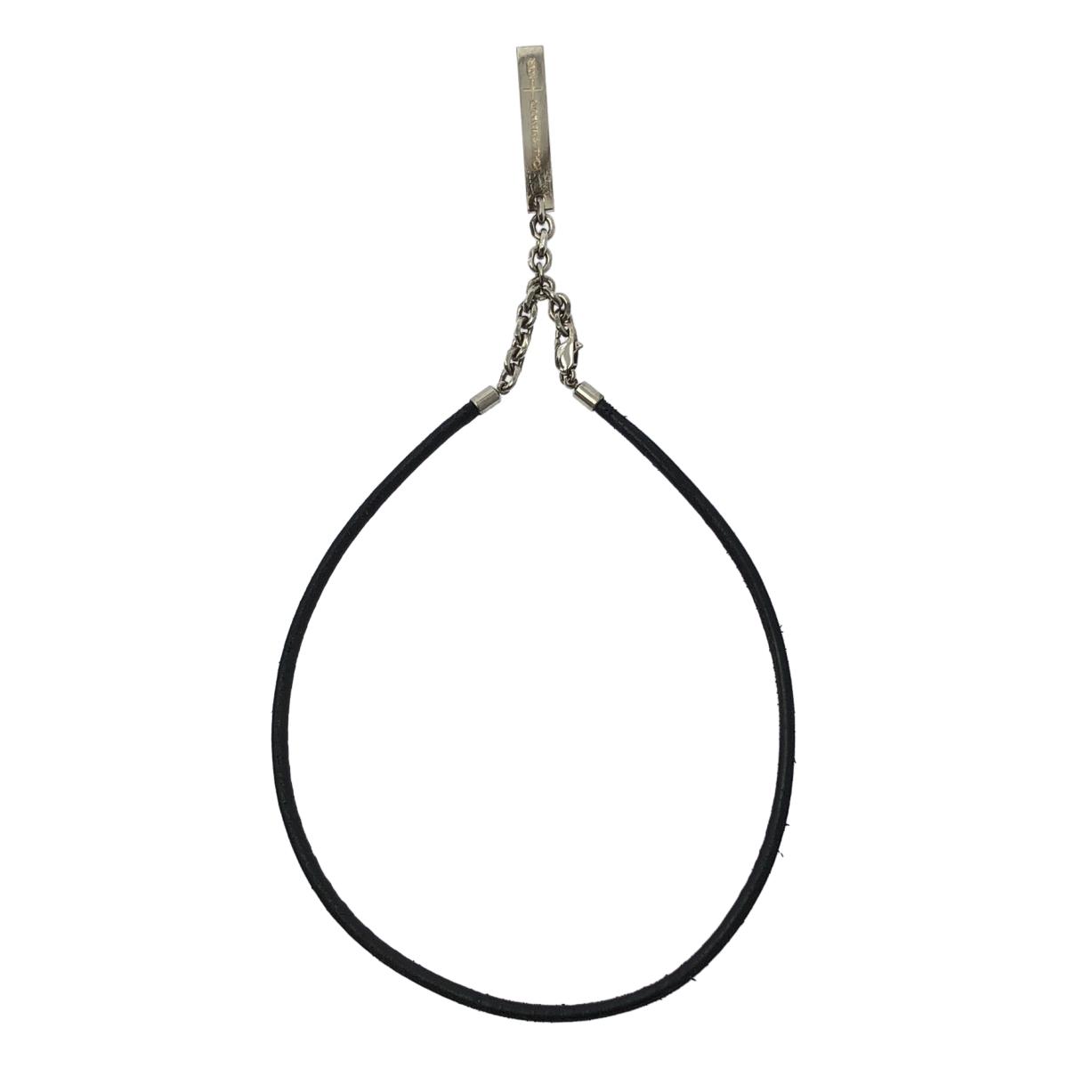 YOHJI YAMAMOTO +NOIR / ヨウジヤマモトプリュスノアール シルバー ロゴ刻印 チョーカー