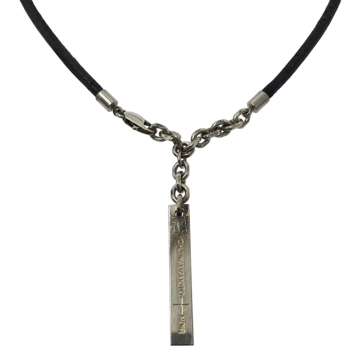YOHJI YAMAMOTO +NOIR / ヨウジヤマモトプリュスノアール シルバー ロゴ刻印 チョーカー