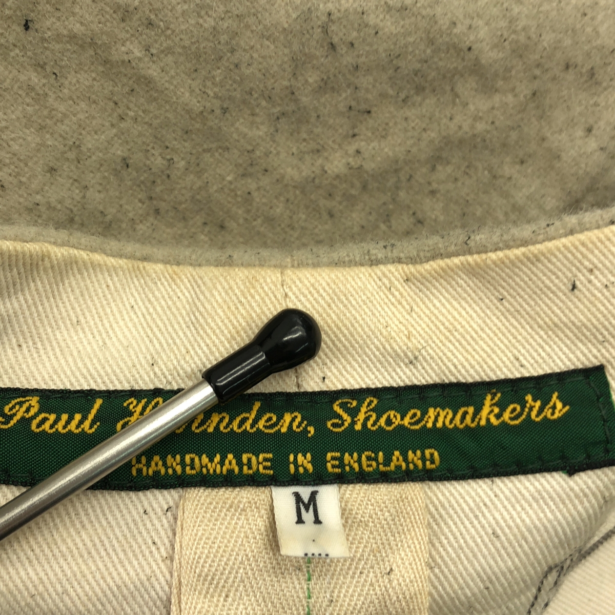 Paul Harnden / ポールハーデン レザー ウール 切替 ノーカラー ジャケット