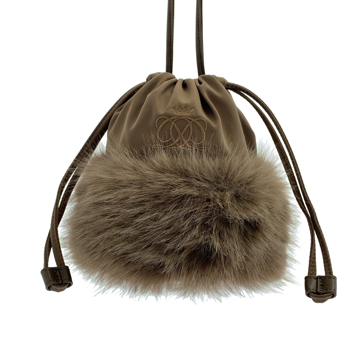 Drawer / ドゥロワー ノベルティ ファー付き 巾着 2way ショルダーバッグ
