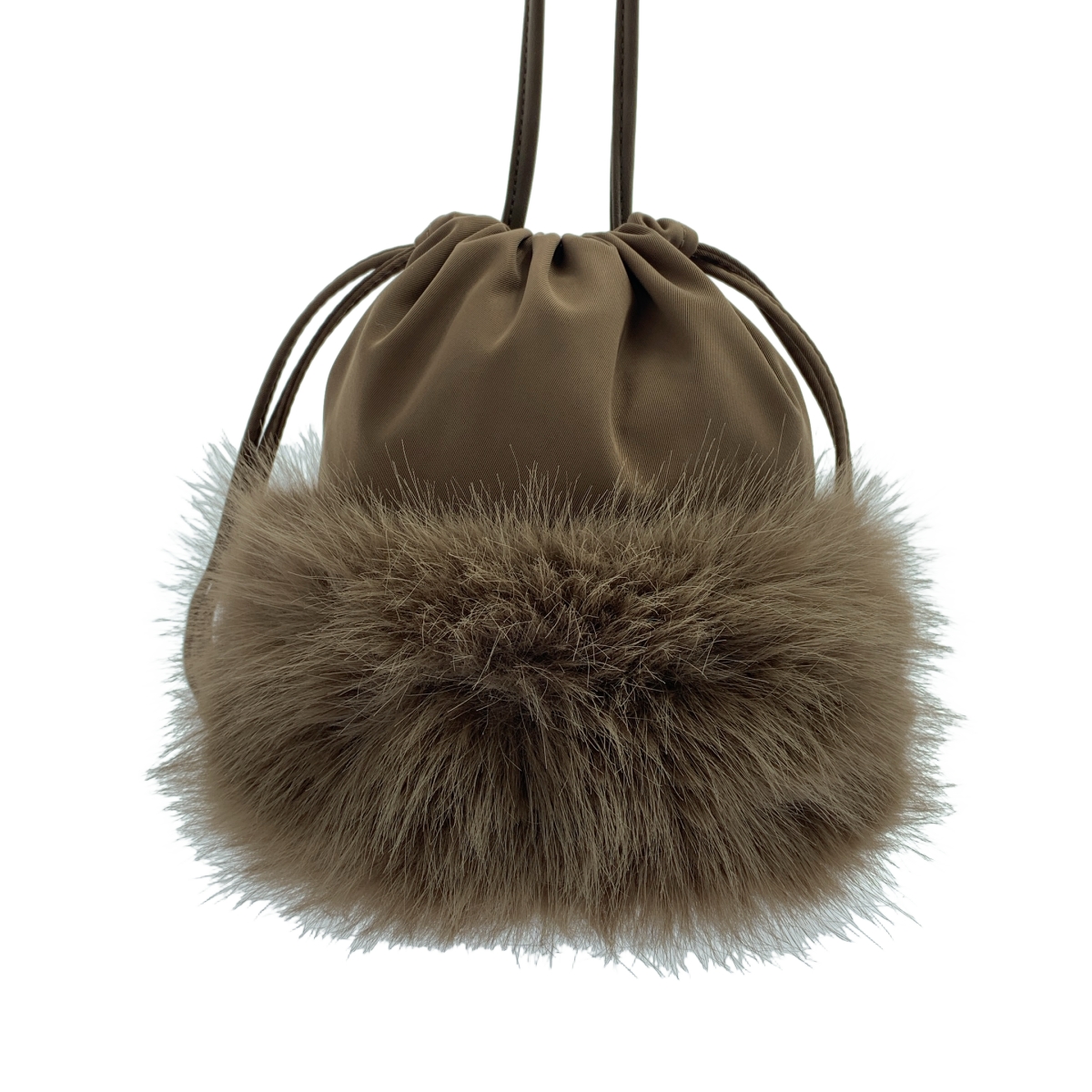 Drawer / ドゥロワー ノベルティ ファー付き 巾着 2way ショルダーバッグ