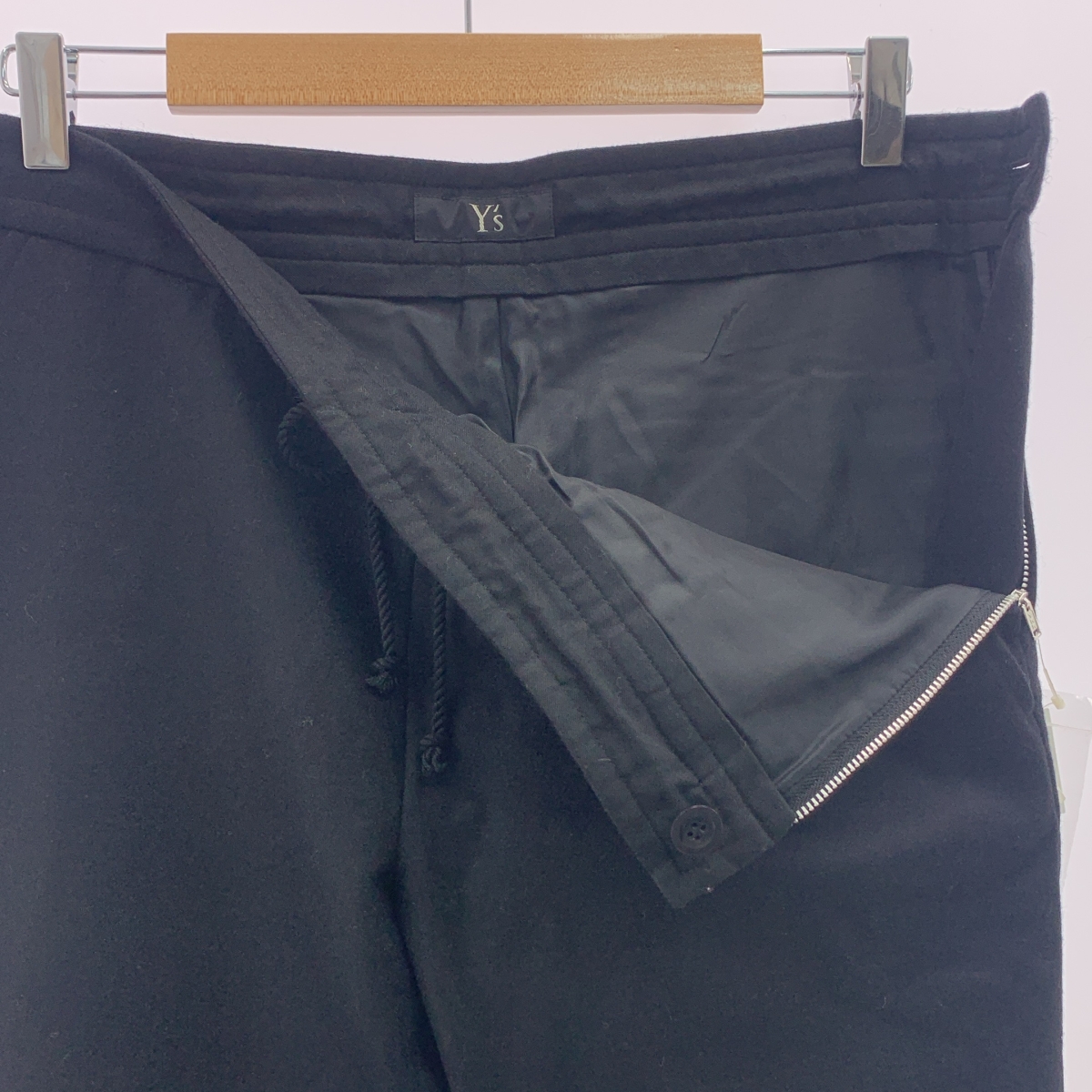 Y's / ワイズヨウジヤマモト ウール サイドジップ ドローストリング リブ パンツ / 総裏地