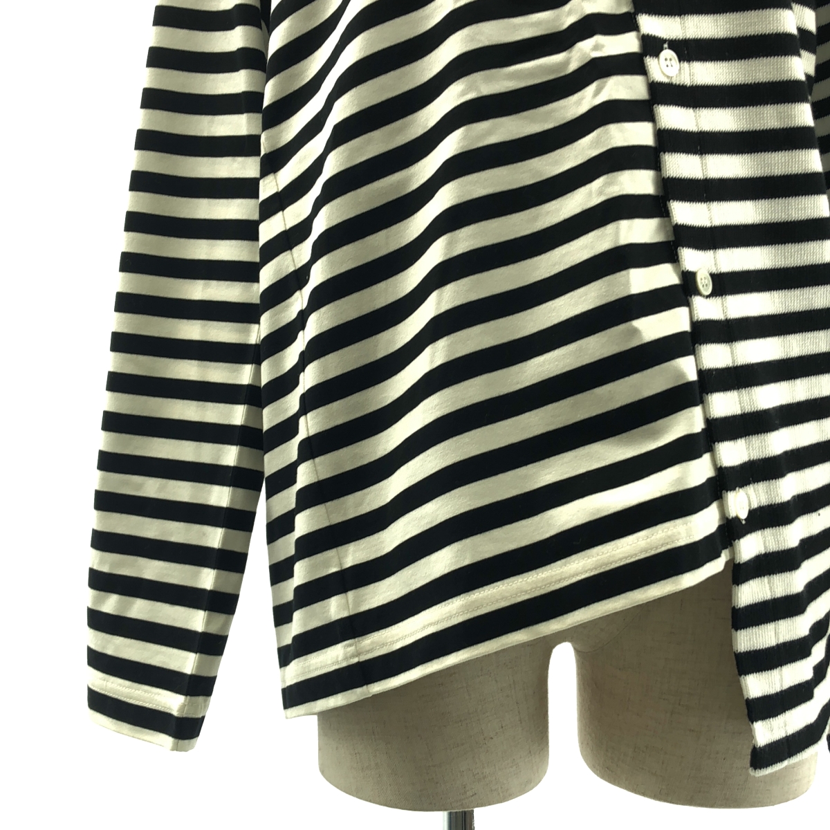 JUNYA WATANABE COMME des GARCONS / ジュンヤワタナベ コットン 変形 アシンメトリー ドッキング ニット カーディガン