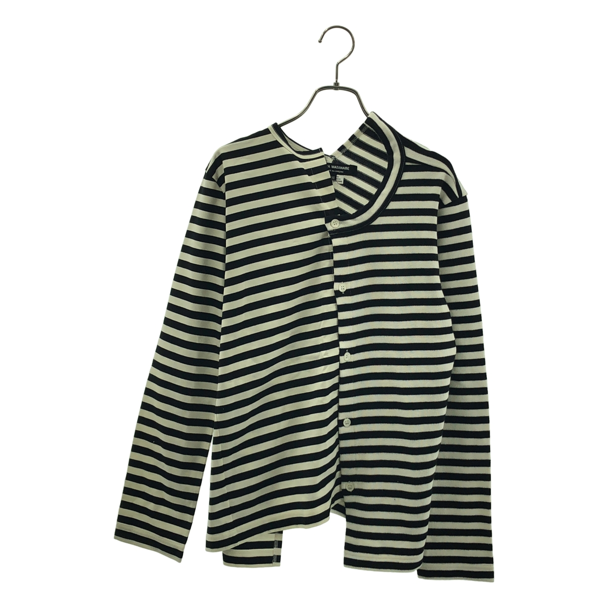 JUNYA WATANABE COMME des GARCONS / ジュンヤワタナベ コットン 変形 アシンメトリー ドッキング ニット カーディガン