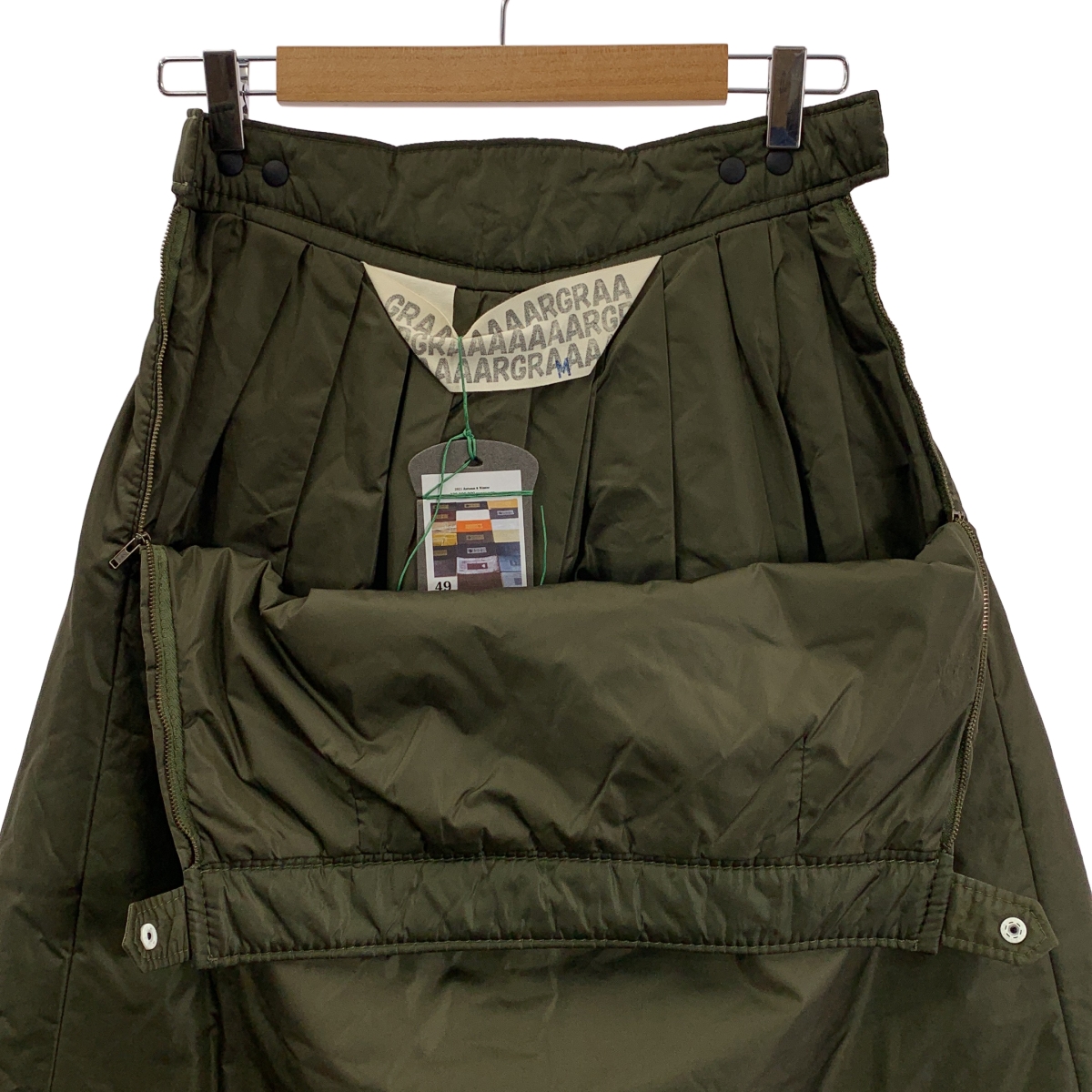 ebagos / エバゴス ナイロン 中綿 サイドジップ タック スカート