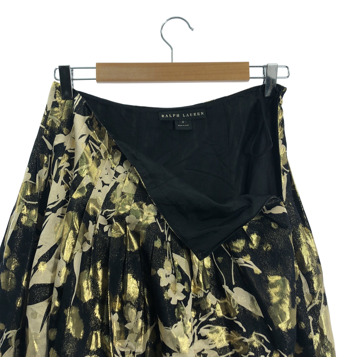 RALPH LAUREN / ラルフローレン シルク ジャガード スカート / 裏地付き