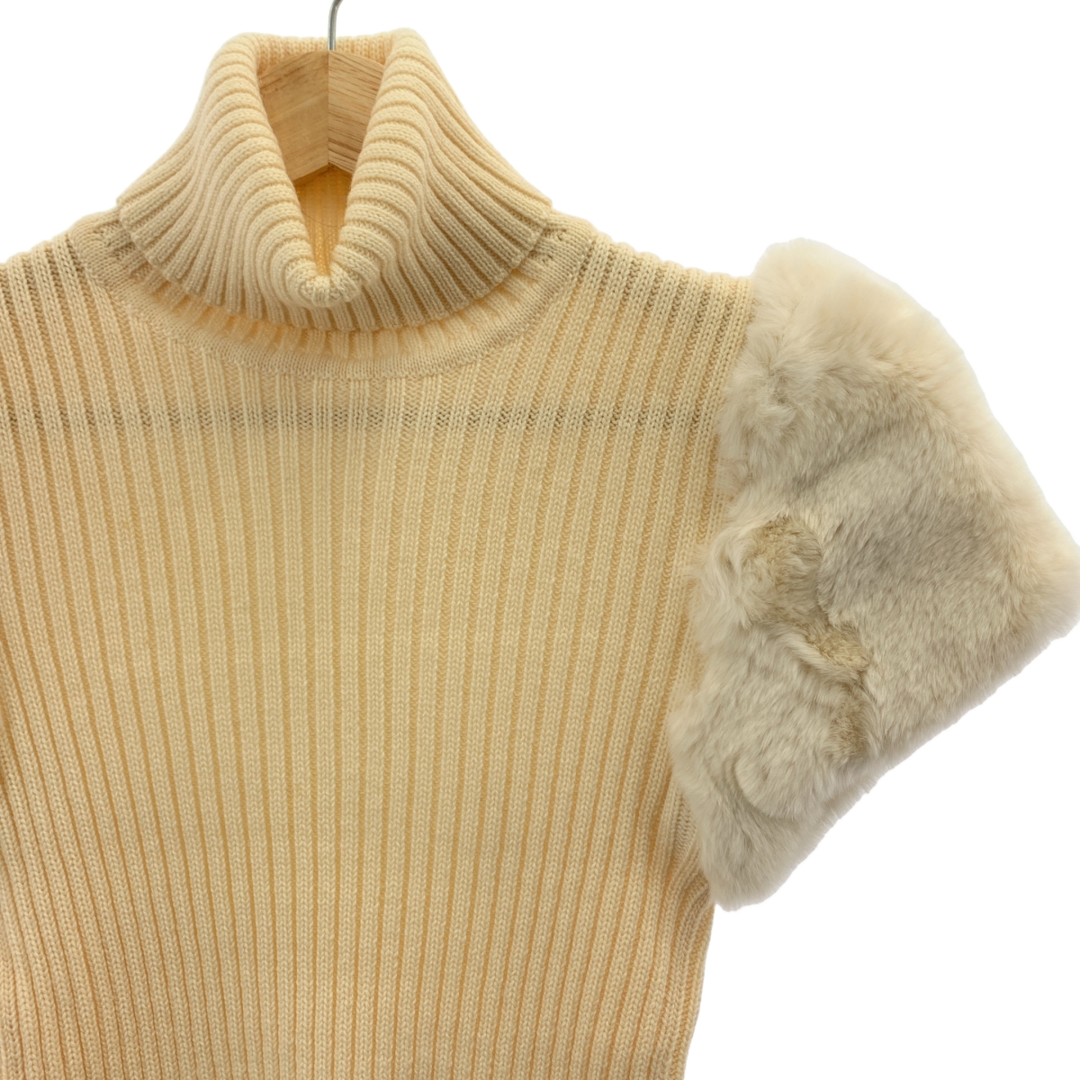 VALENTINO / ヴァレンティノ ウール タートルネック ファースリーブ ニット セーター