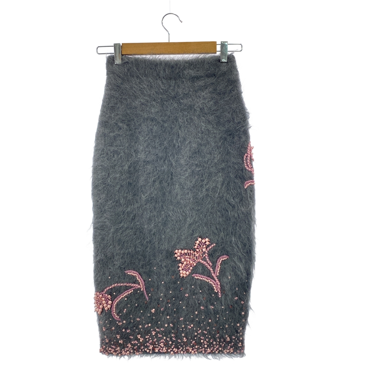 PRADA / プラダ モヘア ビーズ刺しゅう スカート