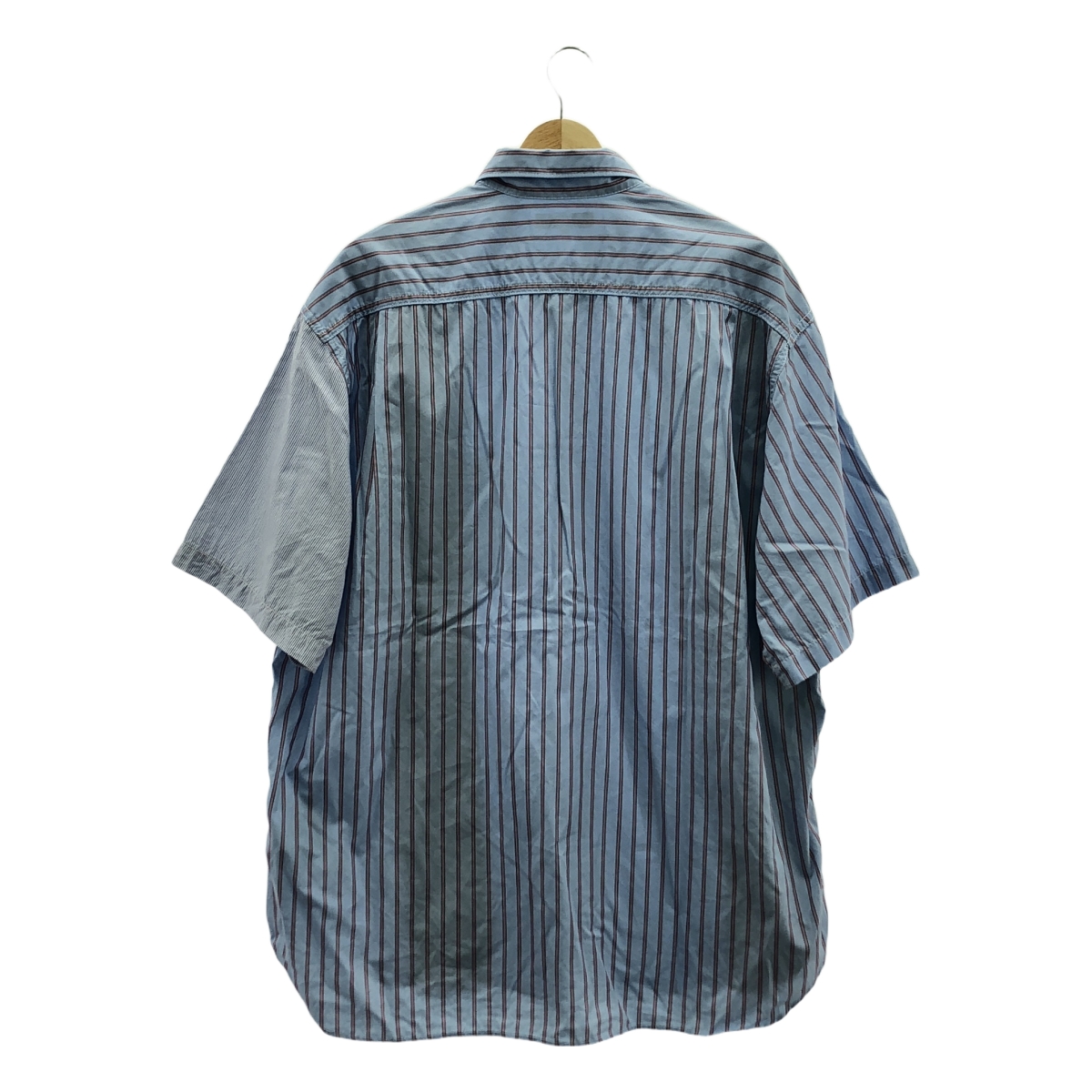 COMME des GARCONS HOMME / コムデギャルソンオム 綿ストライプ×多素材MIX S/S シャツ