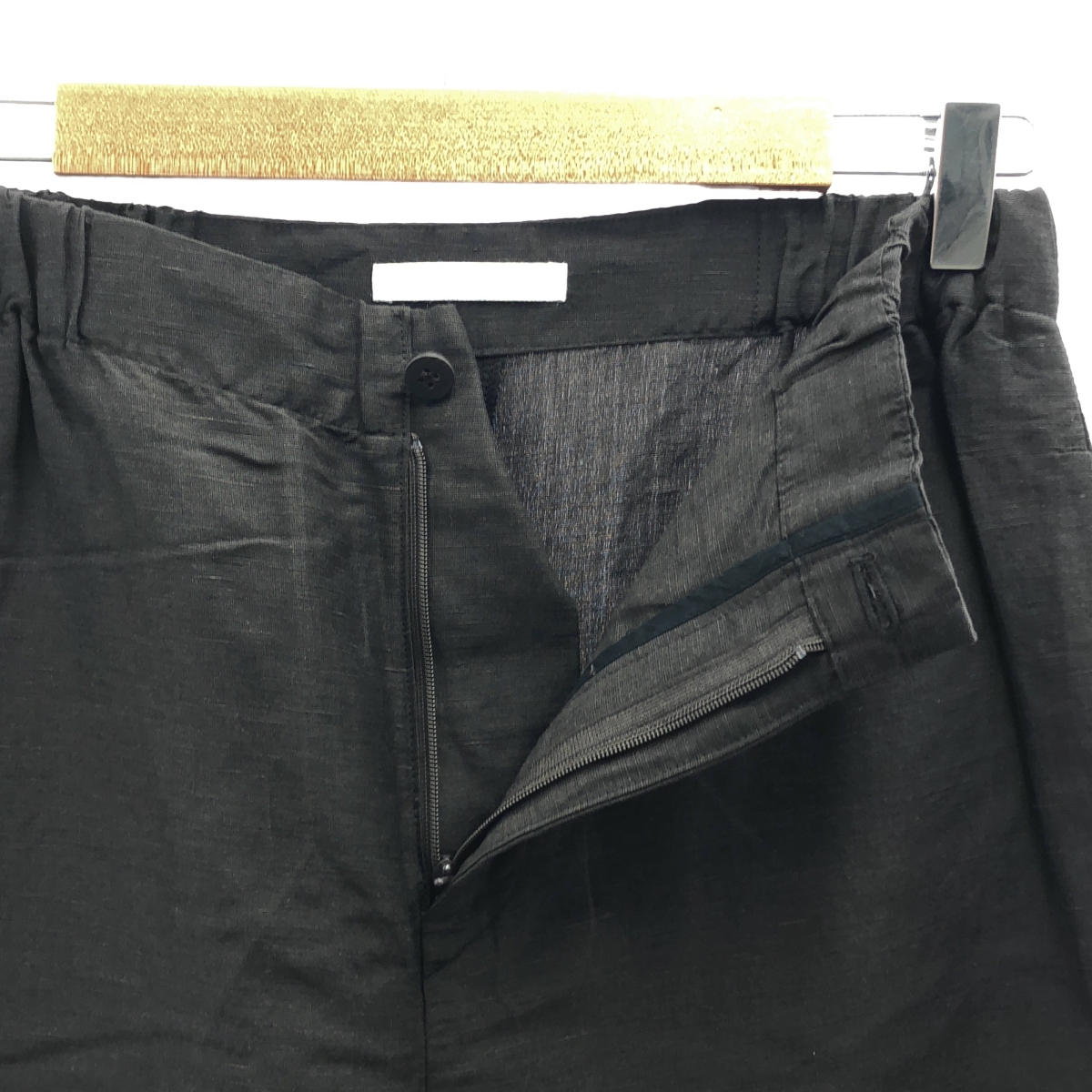 GALERIE VIE / ギャルリーヴィー リネン キュプラ シルク サイドギャザー ストレートパンツ