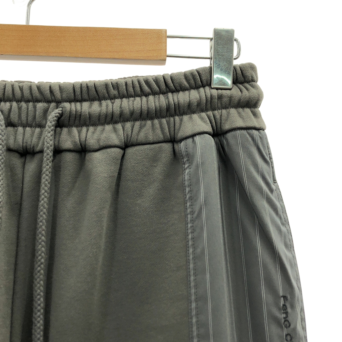 FenG CHen WANG / フェンチェンワン pinstripe-print panel trousers ピンストライプ パネル カーゴパンツ スウェットパンツ