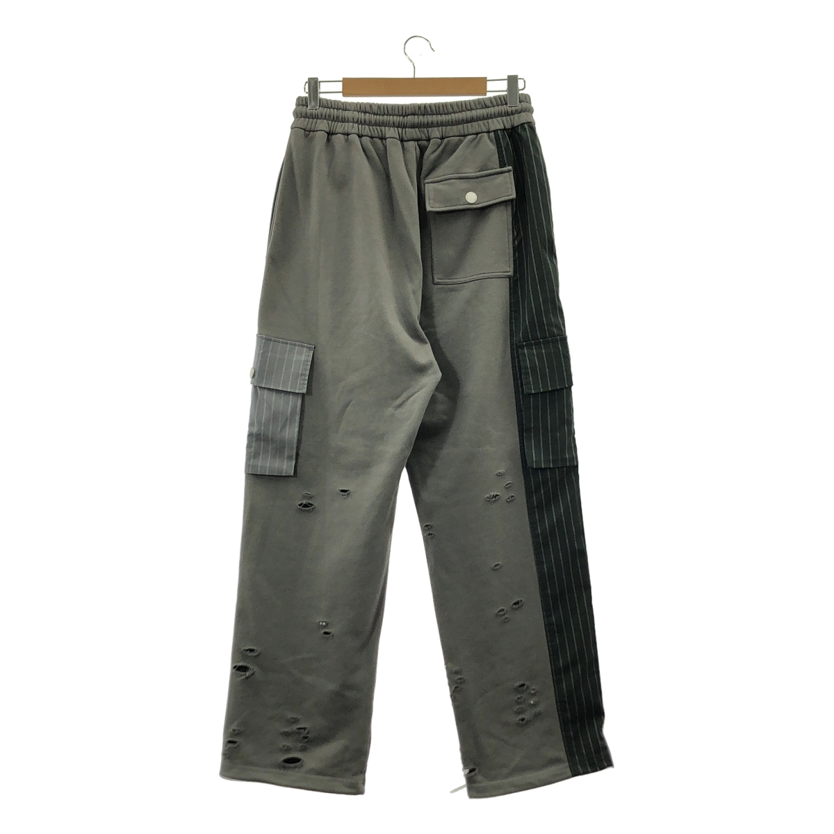FenG CHen WANG / フェンチェンワン pinstripe-print panel trousers ピンストライプ パネル カーゴパンツ スウェットパンツ