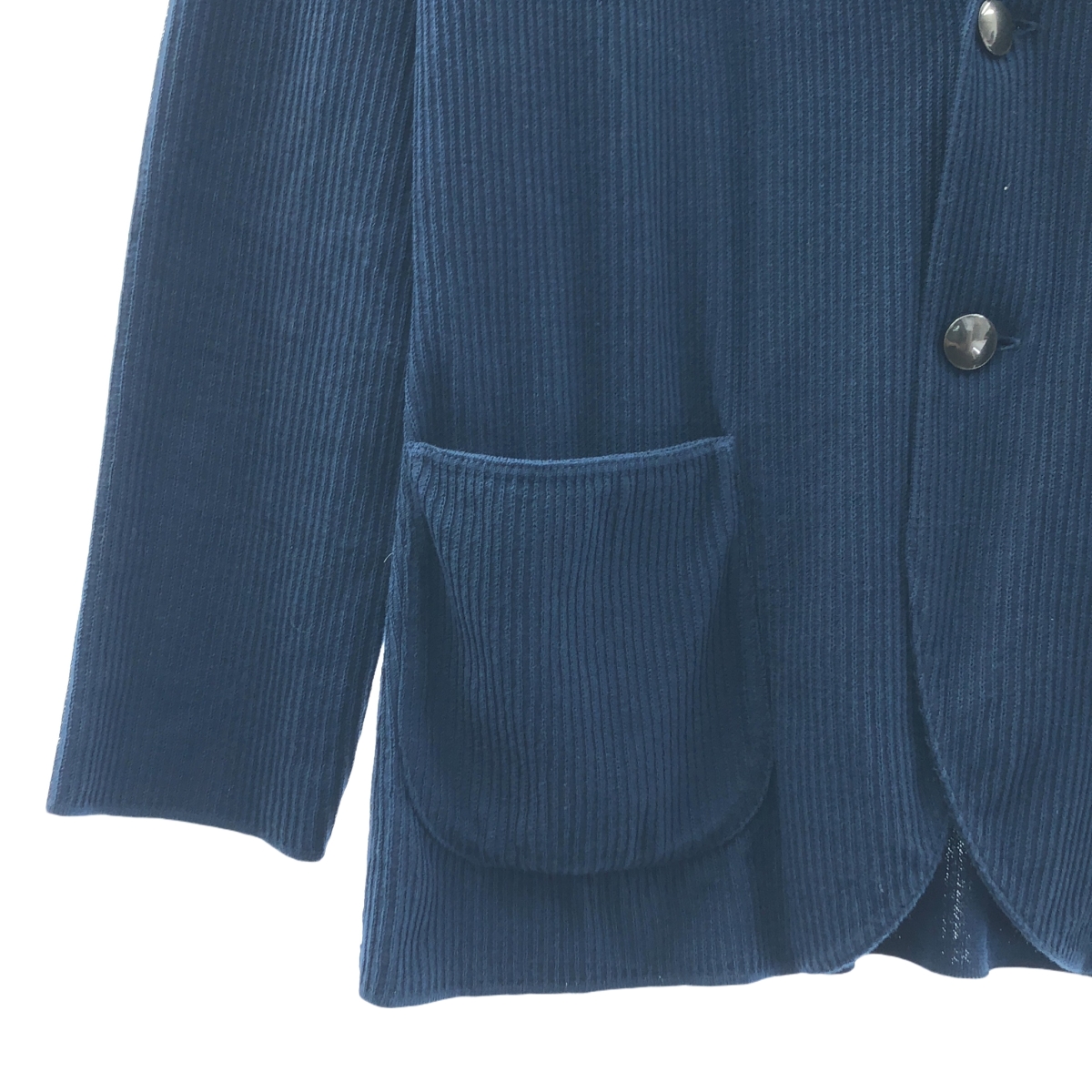 LARDINI / ラルディーニ ブートニエール付き コットン ストライプ ニット テーラードジャケット