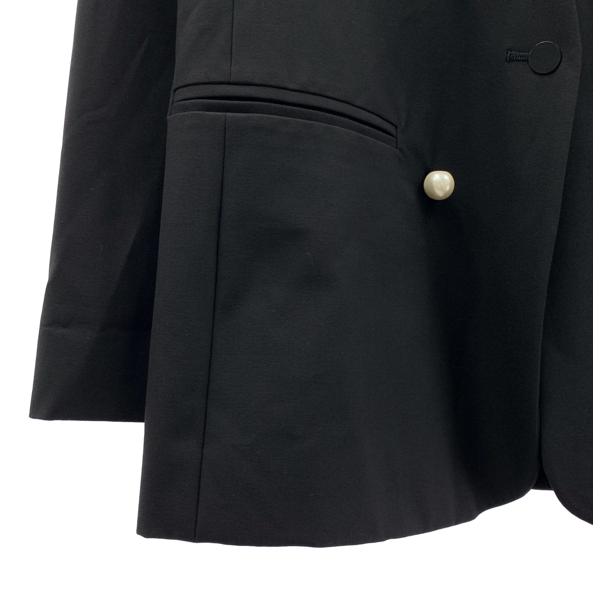 CINOH / チノ NO COLLAR JACKET / パール 装飾 ノーカラー シングル ジャケット / 総裏地