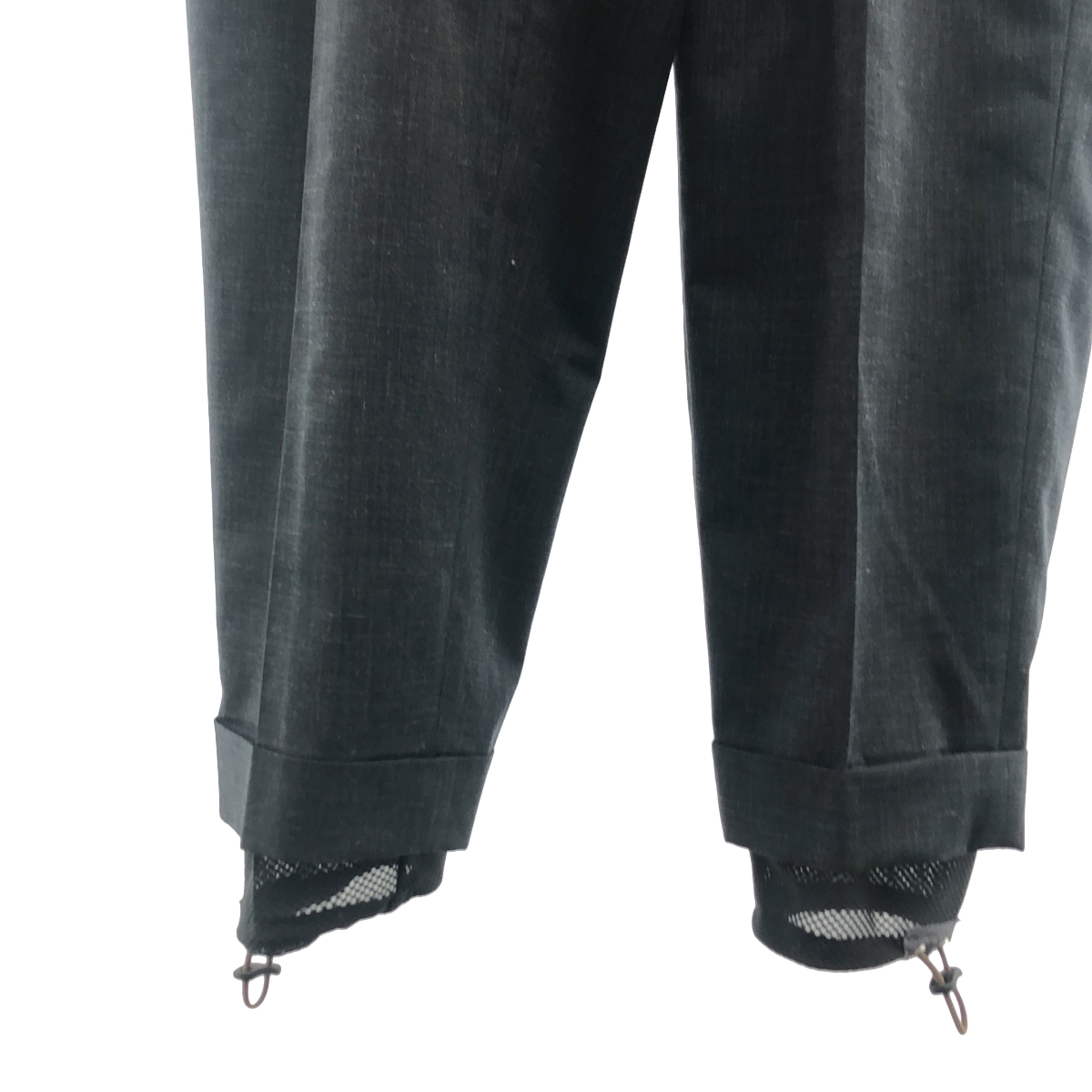 kolor / カラー ウーリータフタ メッシュレイヤード タックパンツ