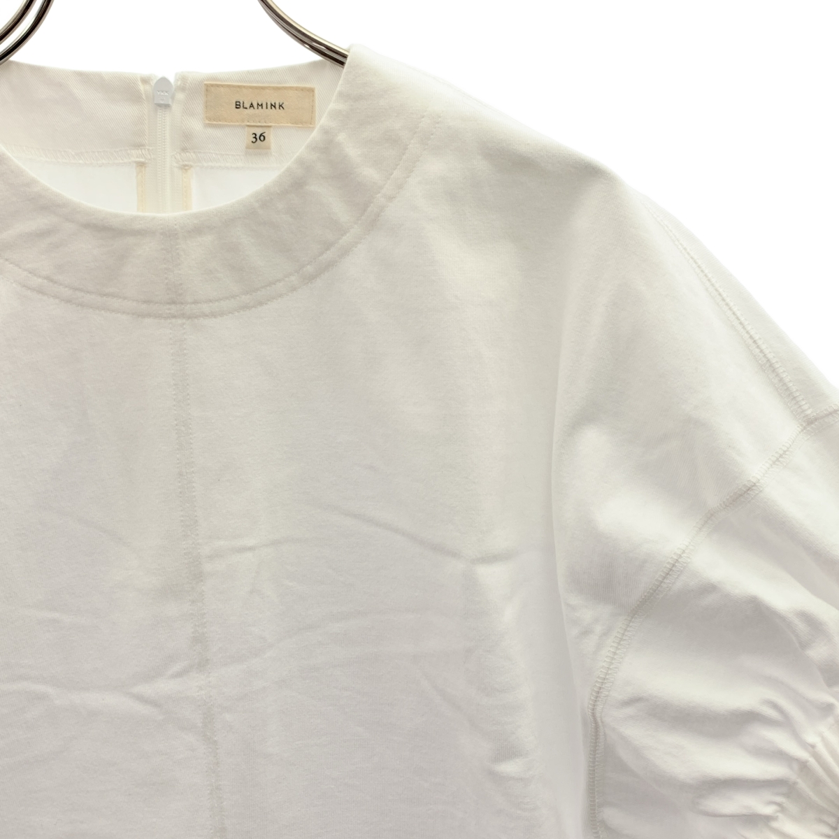 BLAMINK / ブラミンク クルーネックギャザーショートスリーブ トップス