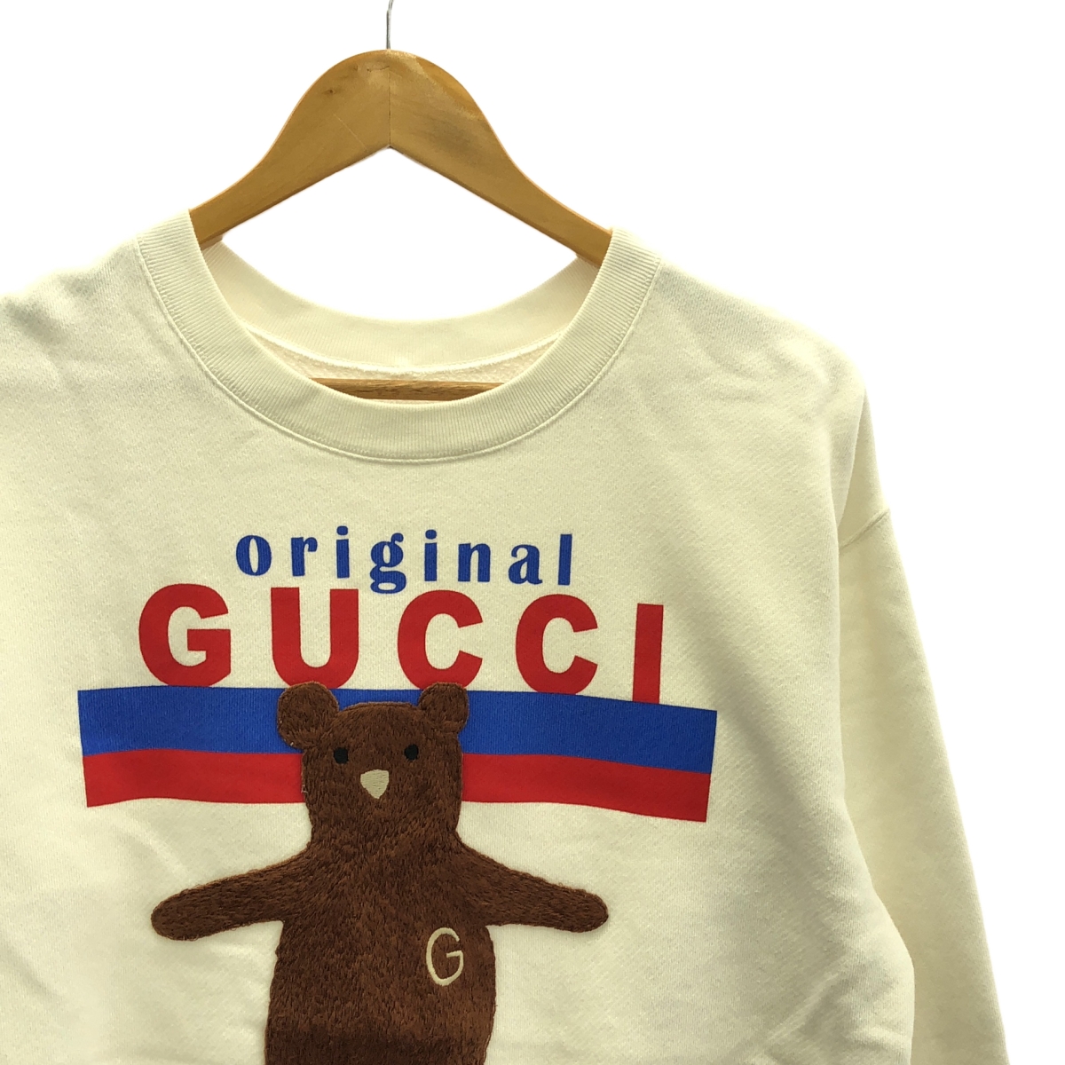 GUCCI / グッチ ベア刺しゅう ロゴプリント クルーネックスウェット