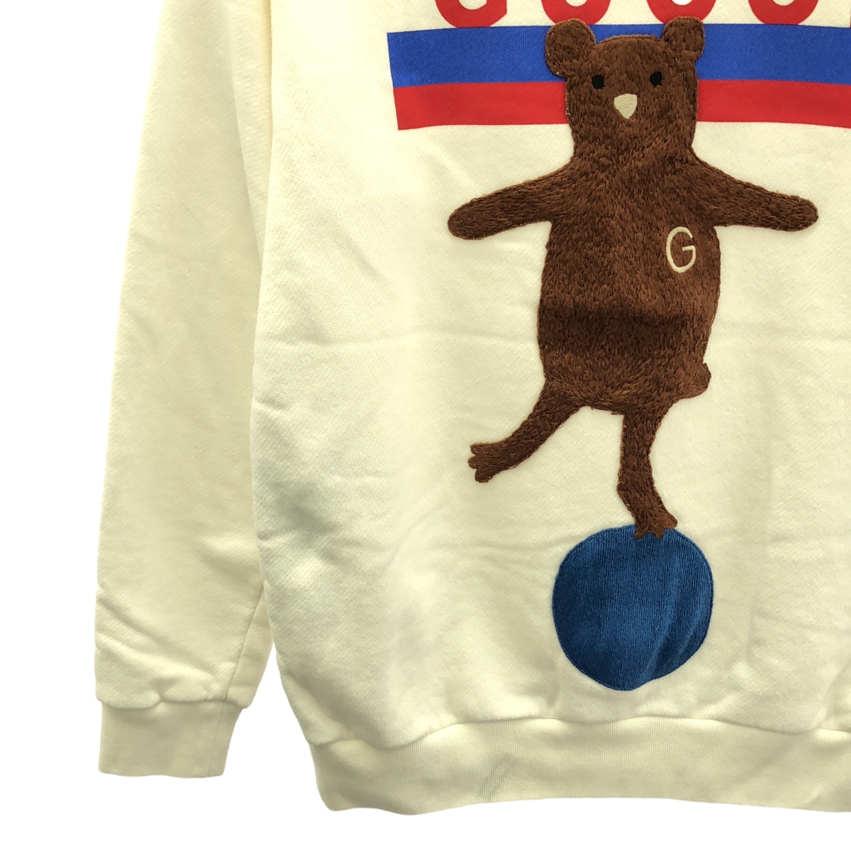 GUCCI / グッチ ベア刺しゅう ロゴプリント クルーネックスウェット