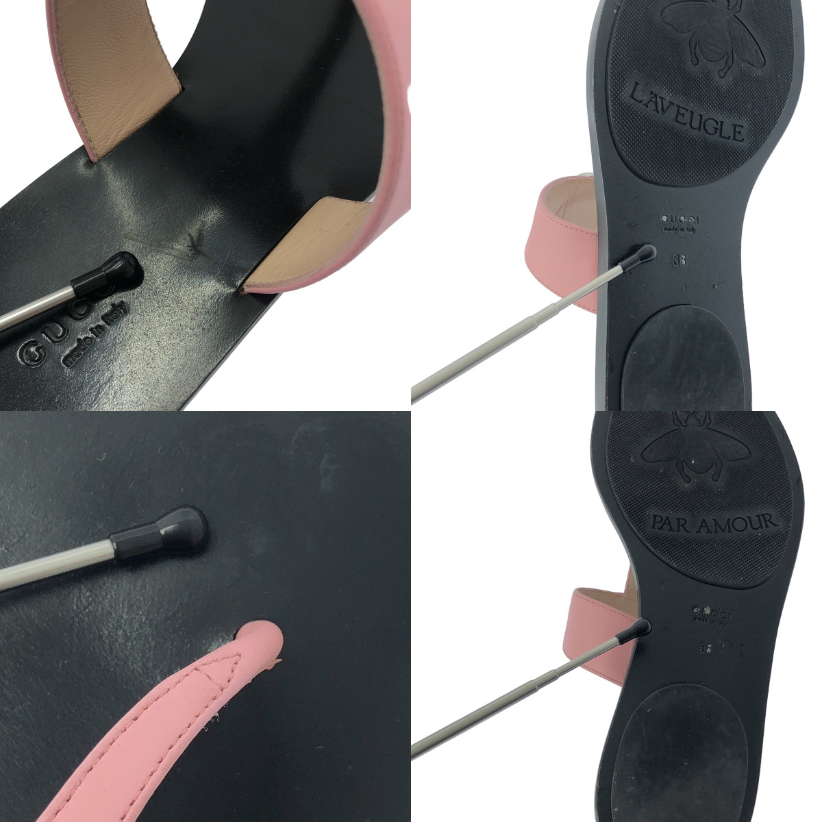 GUCCI / グッチ GGマーモント レザー トング サンダル