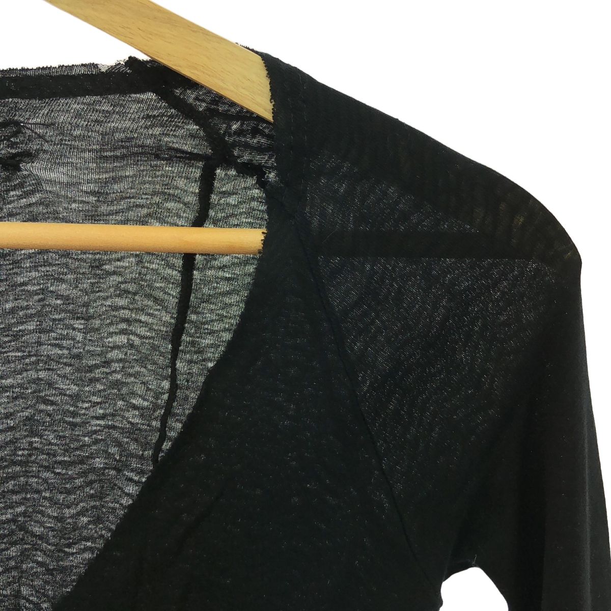 IF SIX WAS NINE / イフシックスワズナイン コットン カットオフ シアー Vネックトップス