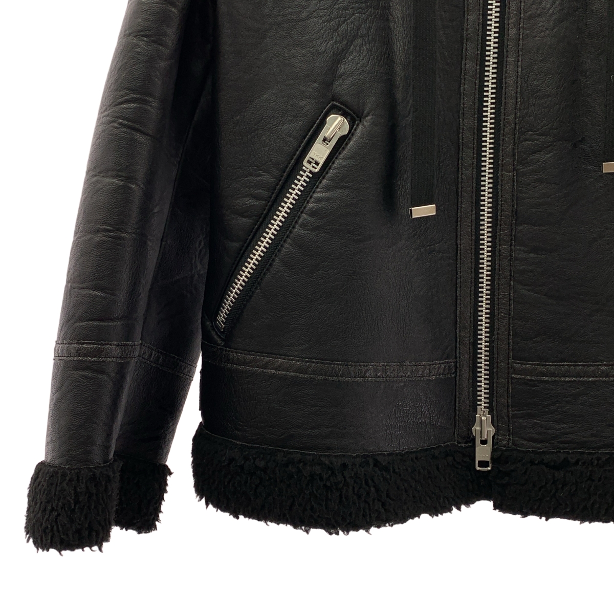 tricot COMME des GARCONS / トリココムデギャルソン フェイクレザー ボア ジャケット フーディ