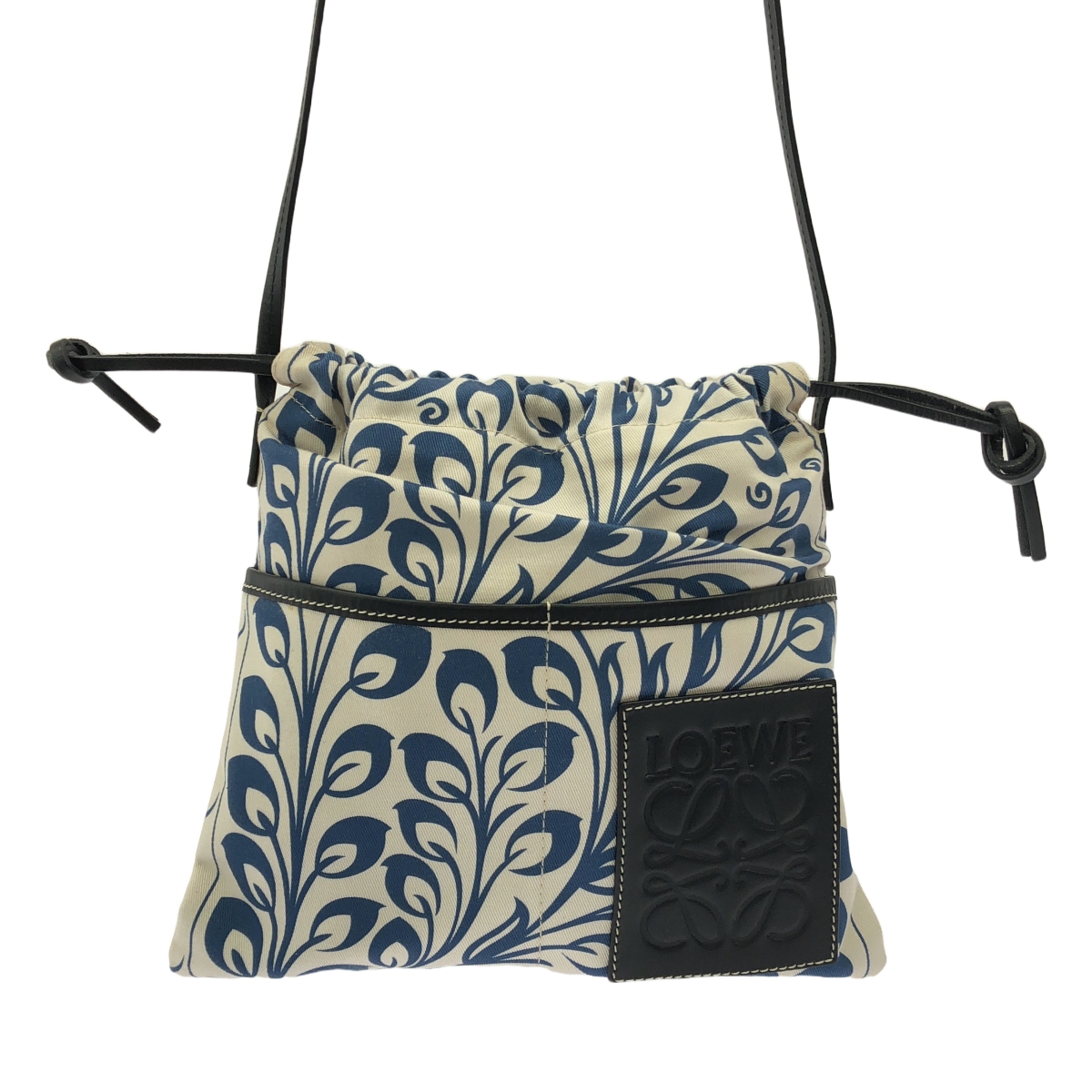 LOEWE / ロエベ William De Morgan Pouch Tiles Small / レザー アナグラムロゴ  巾着 タイル スモール ドローストリング ポーチ ショルダーバッグ