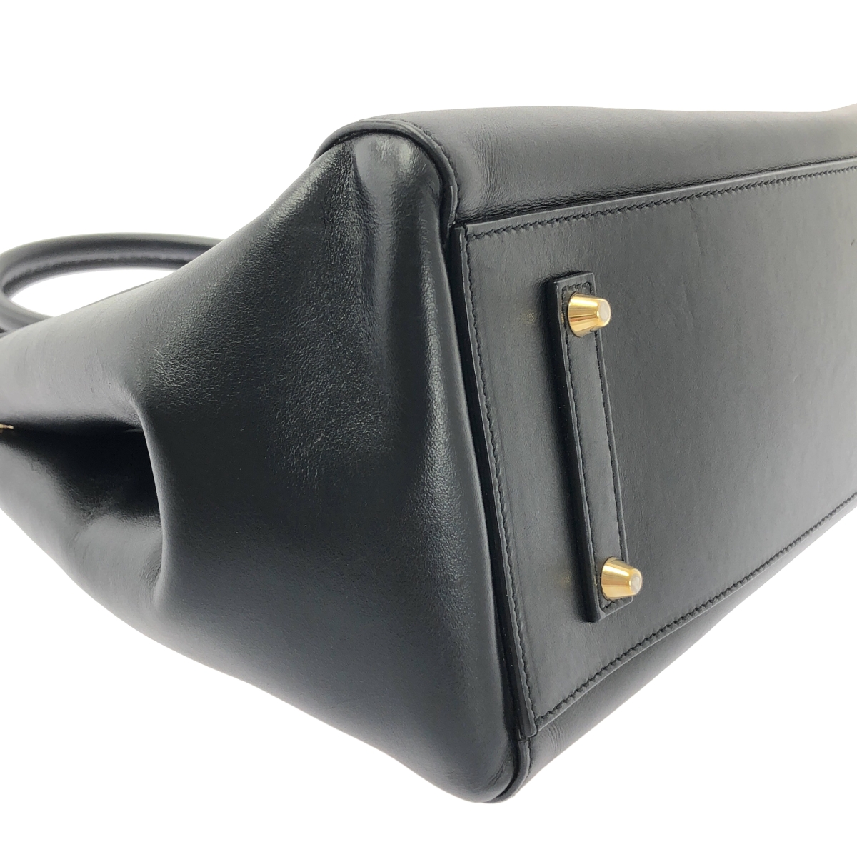 ANYA HINDMARCH / アニヤハインドマーチ レザー パンチング スマイル ハンド トートバッグ