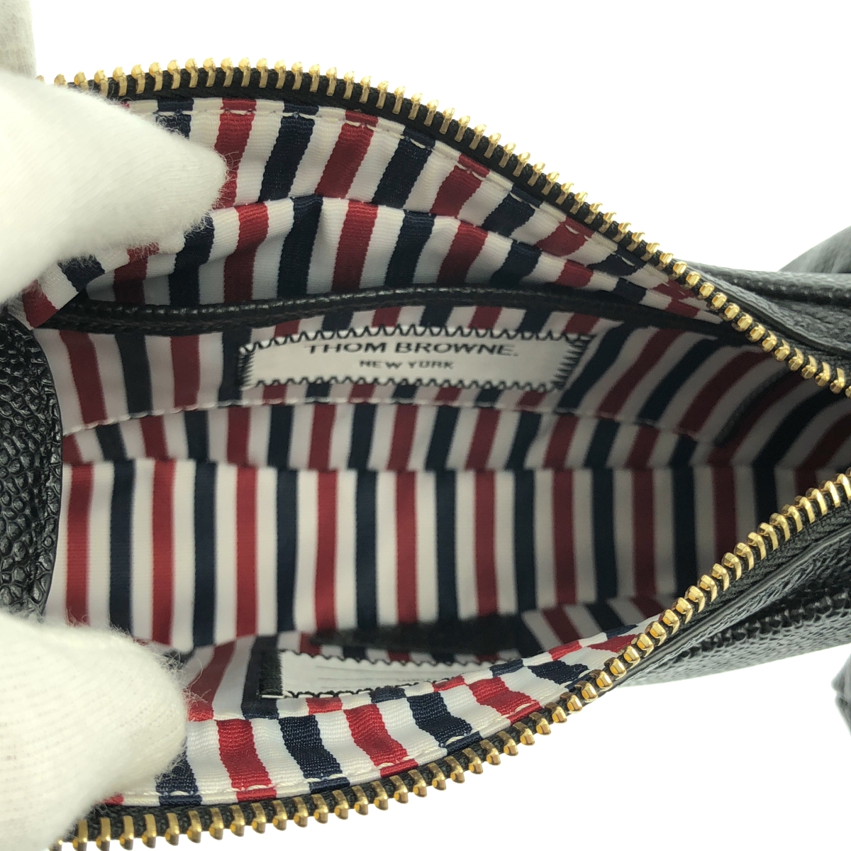 THOM BROWNE / トムブラウン ペブルグレイン ミニヘクター ドッグ ハンドバッグ