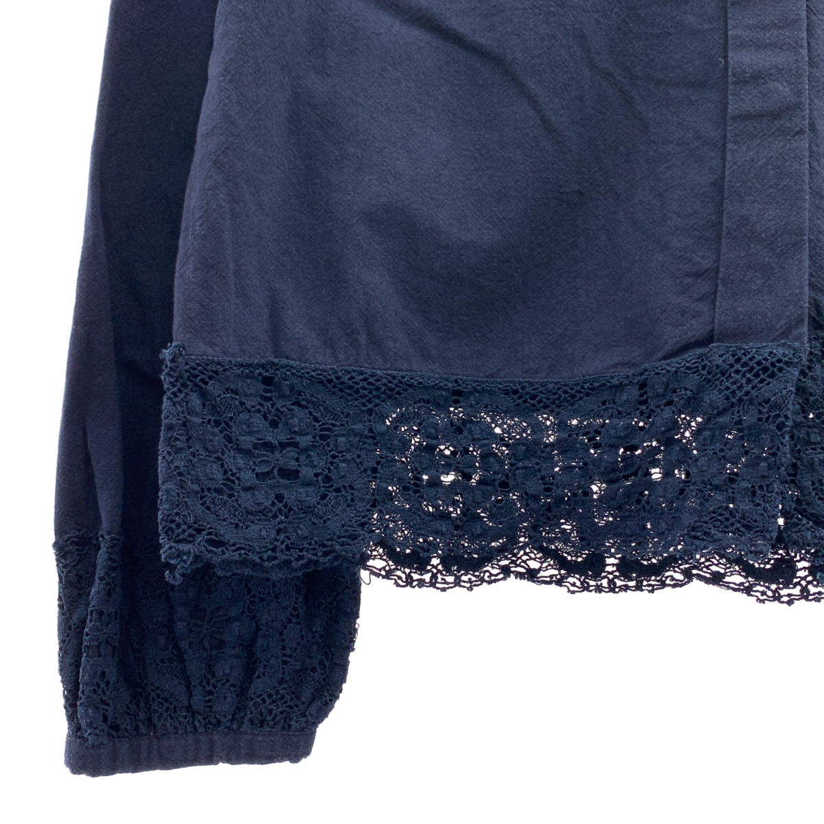 Khadi and Co / カディー&コー コットン レース装飾 バンドカラーブラウス