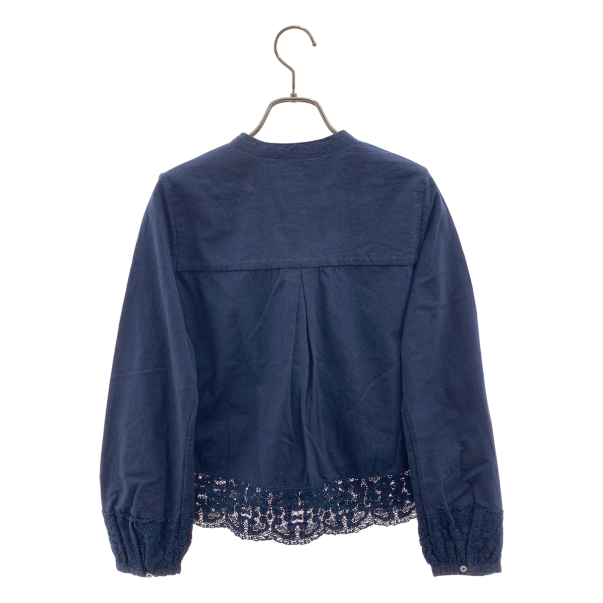 Khadi and Co / カディー&コー コットン レース装飾 バンドカラーブラウス