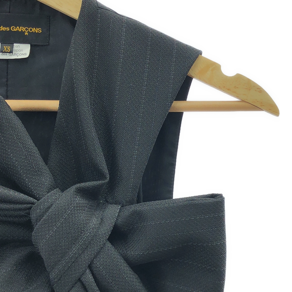 COMME des GARCONS / コムデギャルソン リボンデザイン ストライプ ポリエステル ベスト ジレ