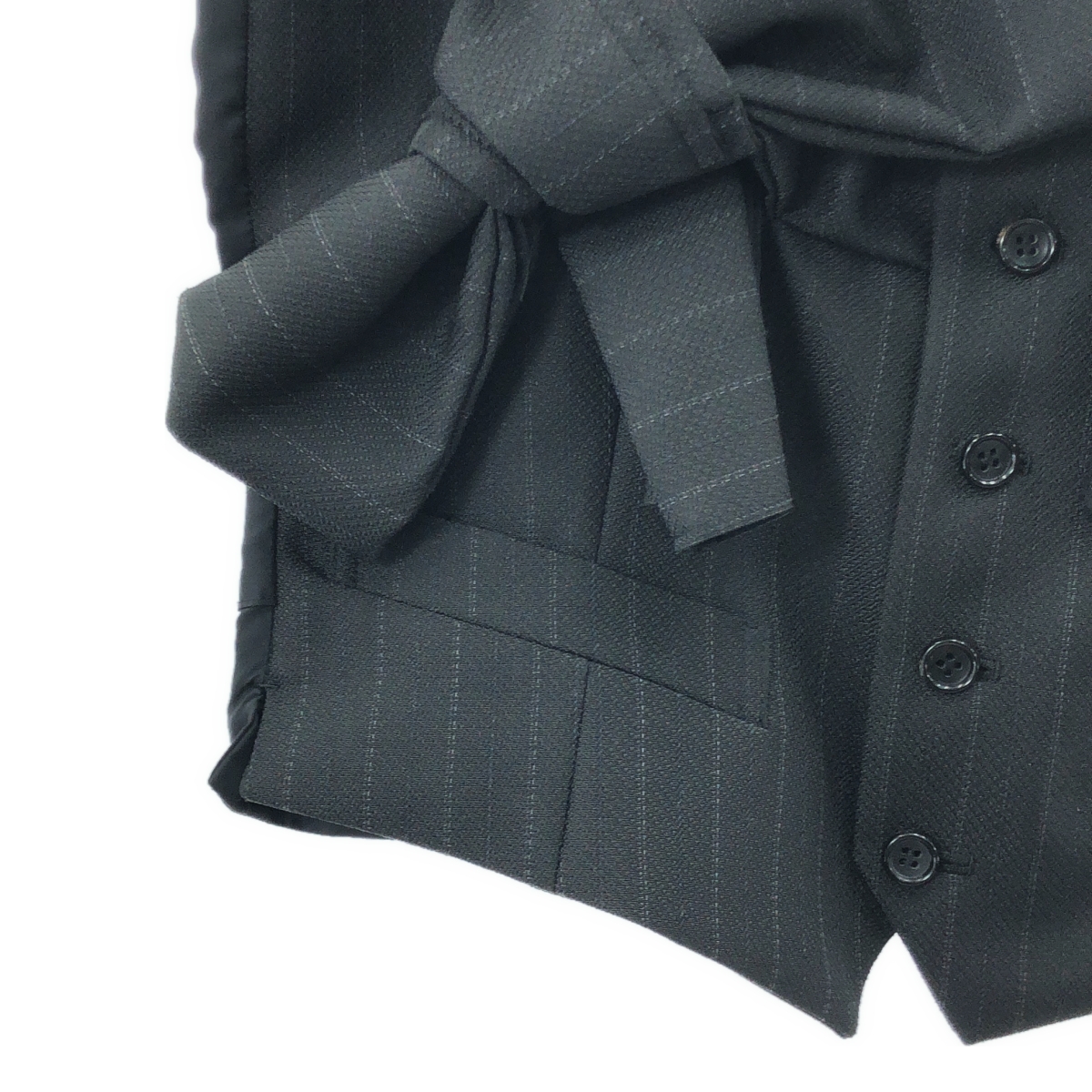 COMME des GARCONS / コムデギャルソン リボンデザイン ストライプ ポリエステル ベスト ジレ