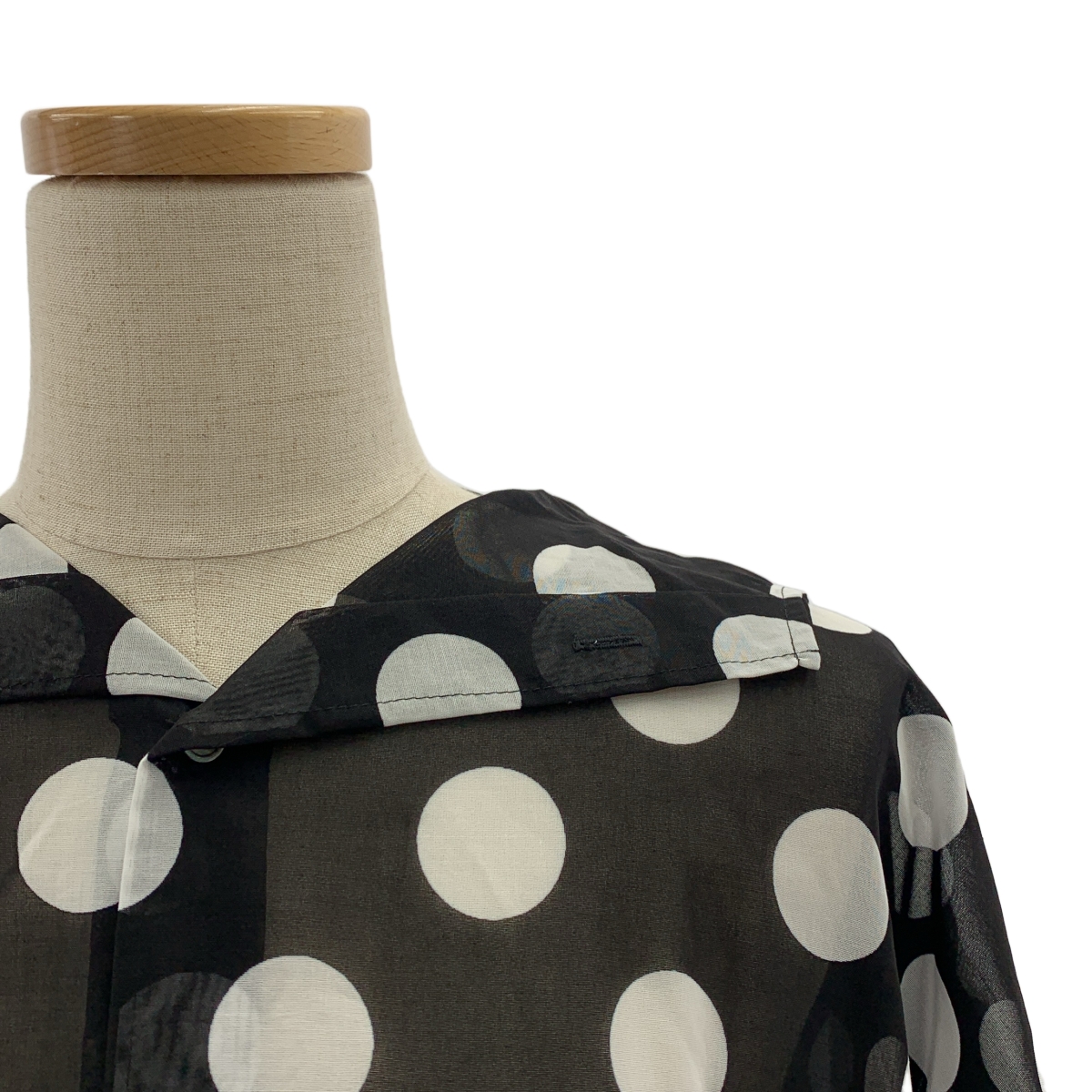 JUNYA WATANABE COMME des GARCONS / ジュンヤワタナベ ドット 変形 シアー オーバー シャツ ブラウス