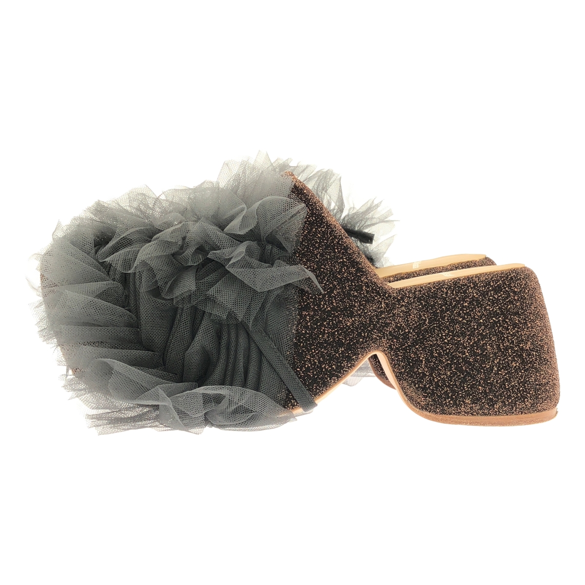 Chika Kisada / チカキサダ SABO SANDAL / 着脱可チュール フリル 装飾 プラットフォーム サボ サンダル