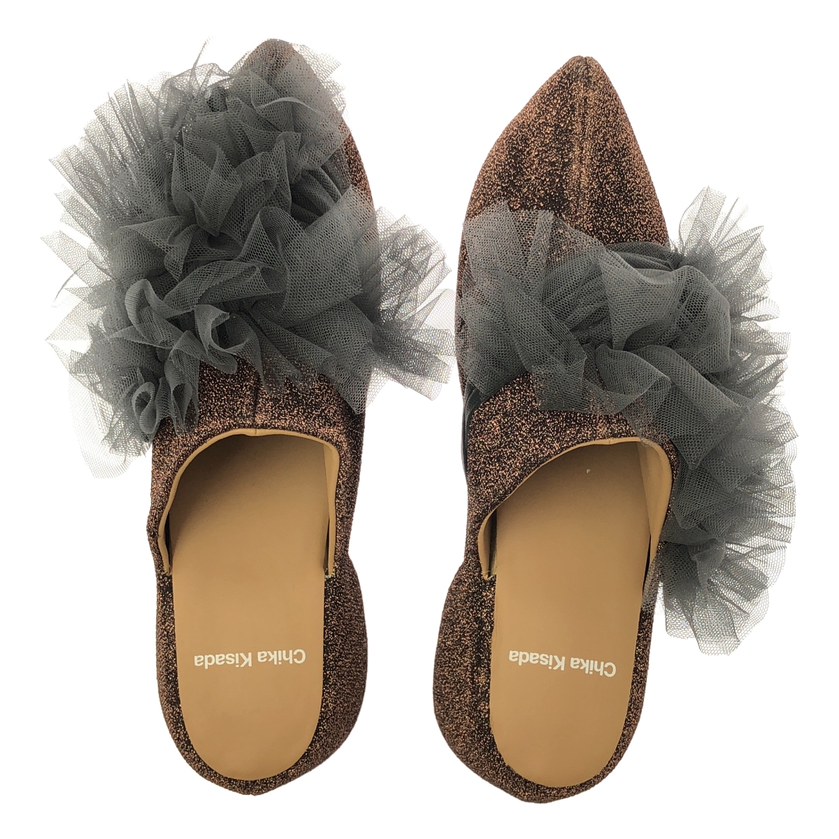 Chika Kisada / チカキサダ SABO SANDAL / 着脱可チュール フリル 装飾 プラットフォーム サボ サンダル