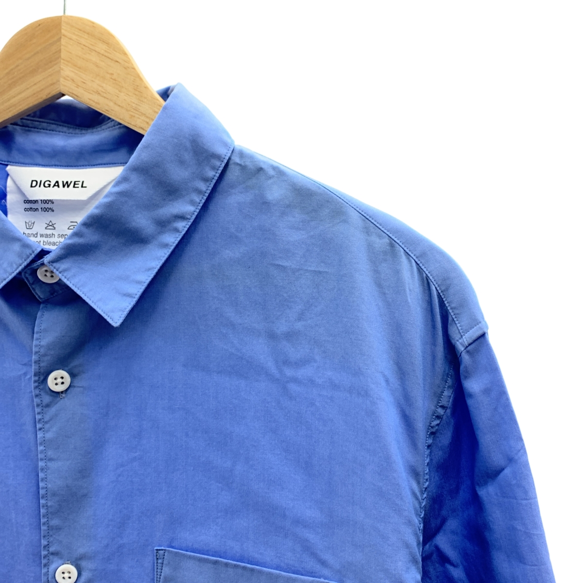 DIGAWEL / ディガウェル アームニット切替 コットン シャツ