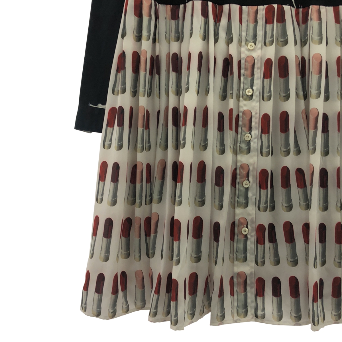 PRADA / プラダ トライアングル 三角ロゴパッチ リッププリント 切替 ワンピース