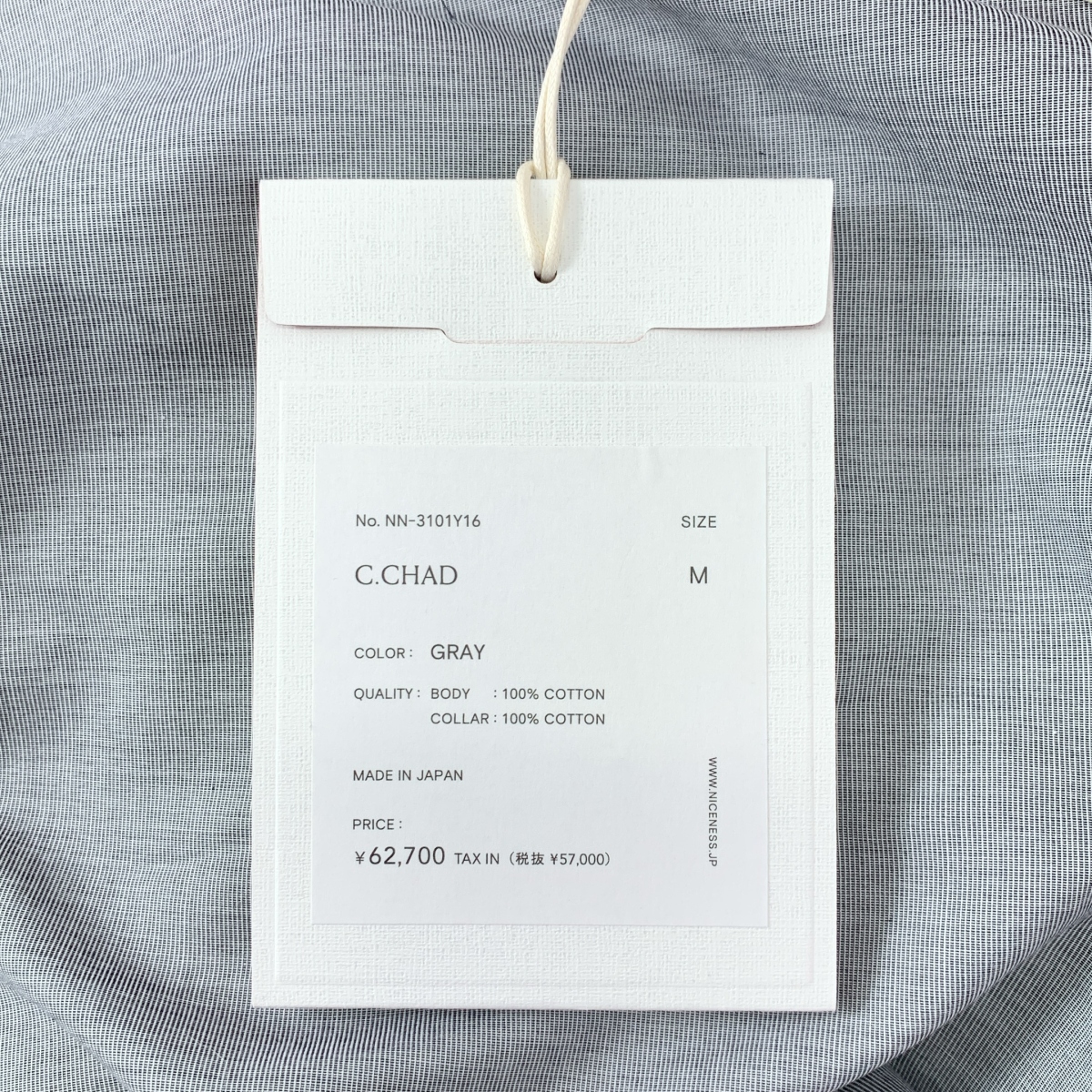 NICENESS / ナイスネス C.CHAD End-on-End Chambray Shirt Jacket コットン バンドカラーシャツ