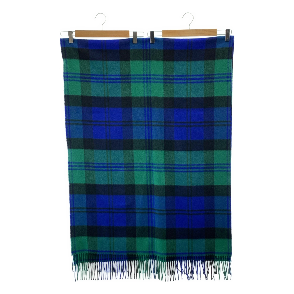 JOHNSTONS OF ELGIN / ジョンストンズオブエルガン カシミヤ チェック 大判 フリンジ ストール