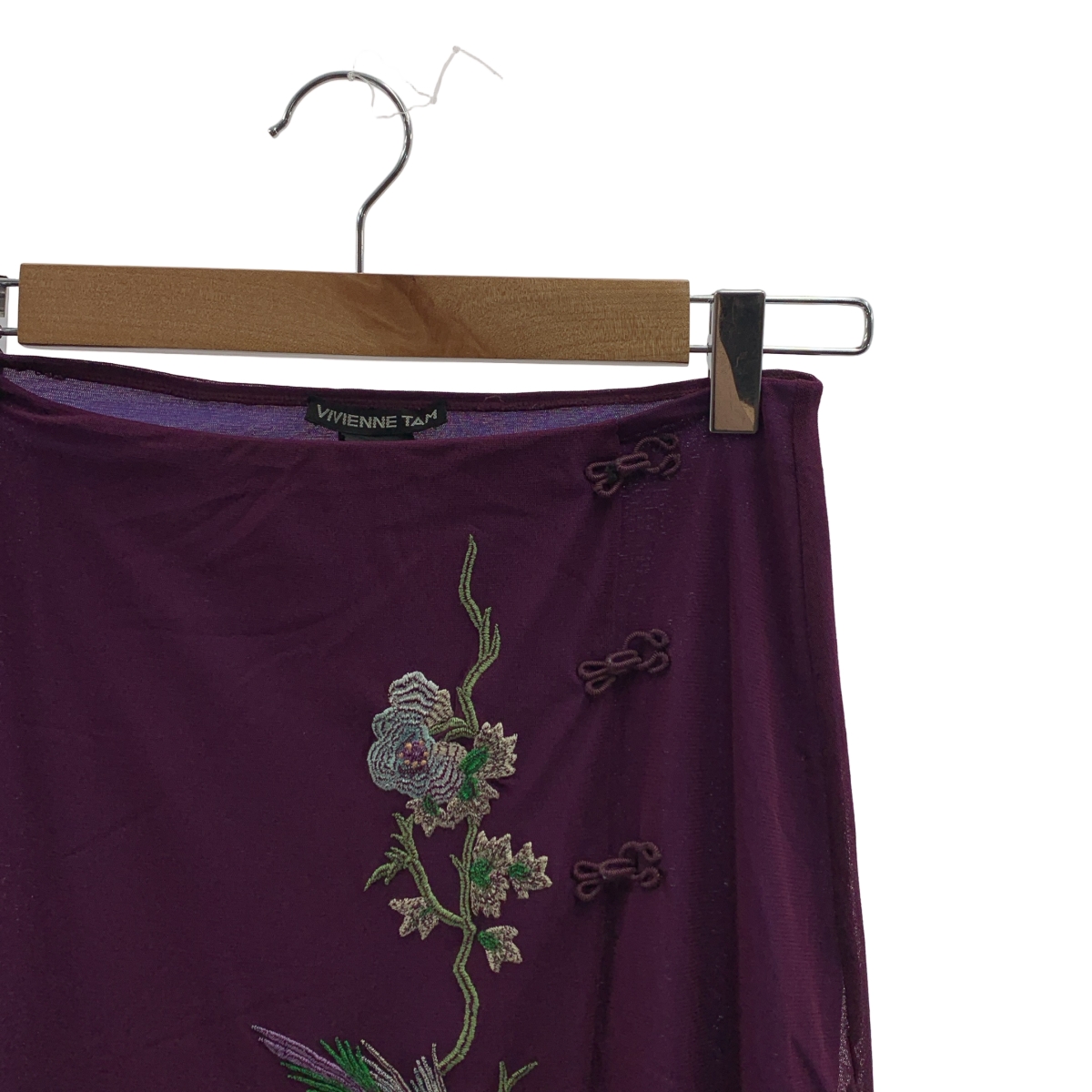 VIVIENNE TAM / ヴィヴィアンタム フラワー エンブロイダリー チャイナ ロングスカート / 総裏地