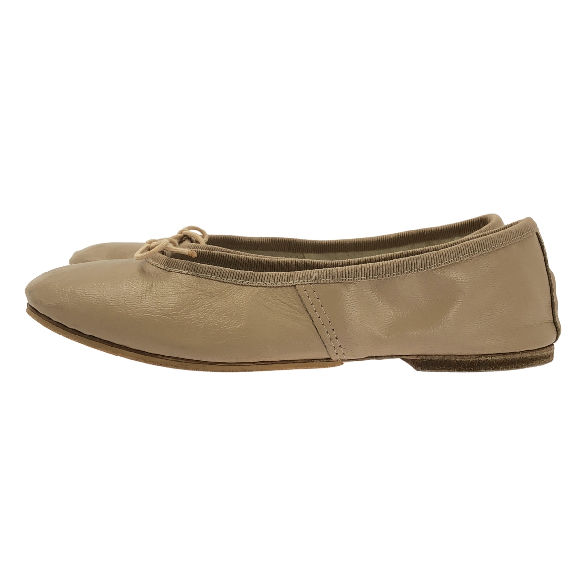 E.PORSELLI / ポルセリE レザー リボン フラット バレエシューズ