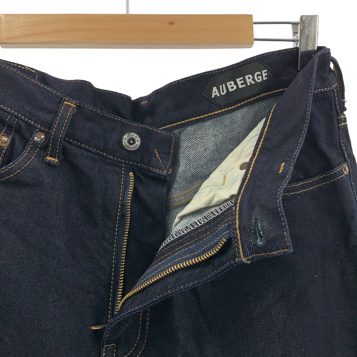 AUBERGE / オーベルジュ PHIL MENPU コットン シルク 5ポケット セルビッチ デニムパンツ