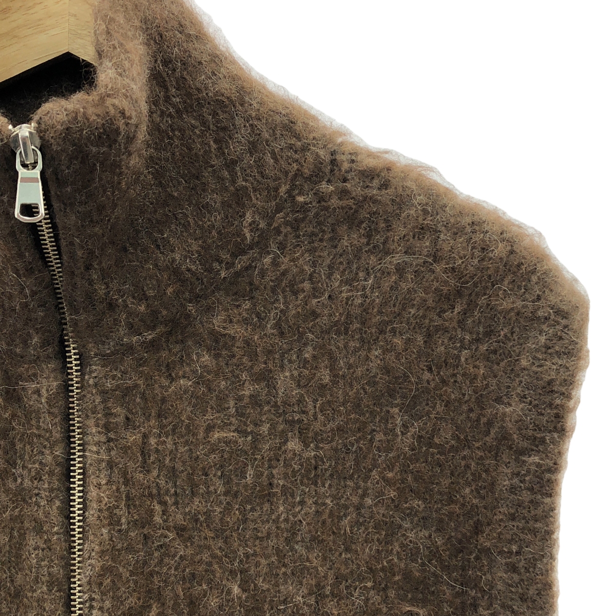 MAATEE&SONS / マーティー&サンズ 畦ひょっとこ起毛 JIP VEST アルパカ ニット ジップベスト