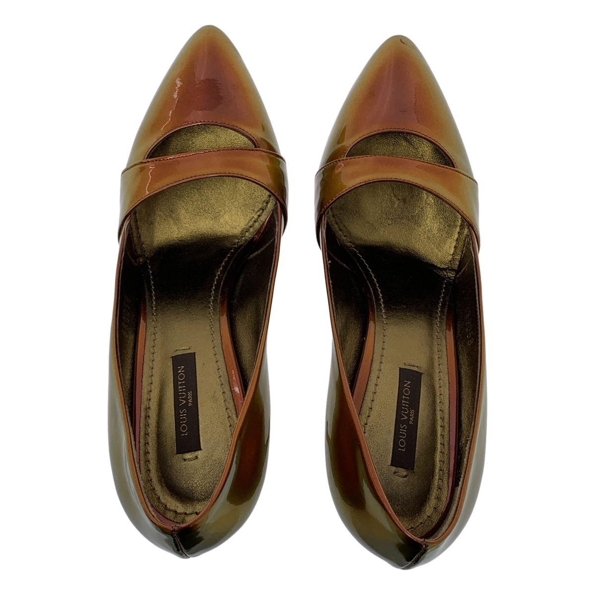 Louis Vuitton / ルイヴィトン エナメルレザー ロゴプレート ヒールパンプス