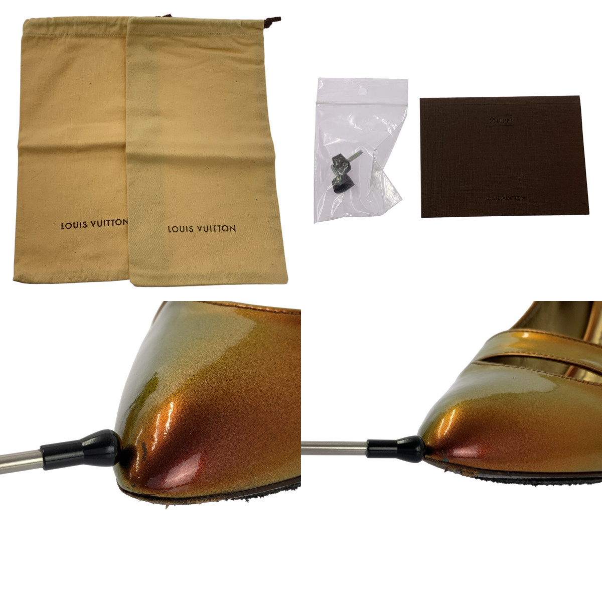 Louis Vuitton / ルイヴィトン エナメルレザー ロゴプレート ヒールパンプス